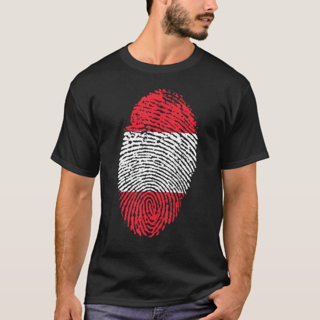 Tumavtrycksfingeravtryck, Österrike T Shirt (Framsida)