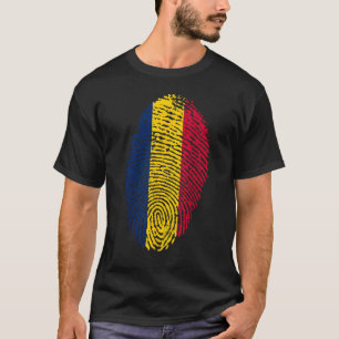 Tumavtrycksfingeravtryck Tchad Tchad Identitetsind T Shirt