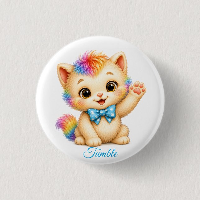 Tumble den lilla katt-knappen knapp (Framsida)