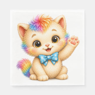 Tumble the Kitten Rainbow Födelsedagsfest Servette Pappersservett