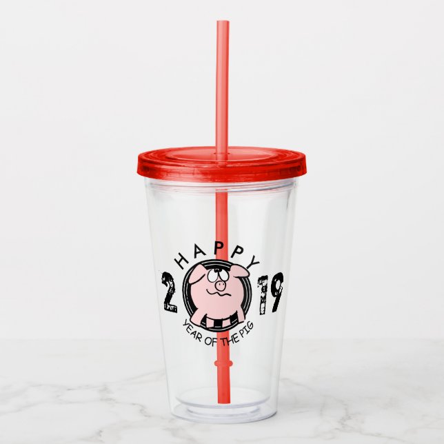 Tumbler 2 Tecknader Gris Årets anpassningsbar 2019 Take Away Mugg (Framsida)