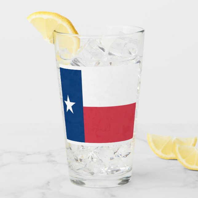 Tumbler för Texas flaggaexponeringsglas Glaskopp (Framsida Ice)