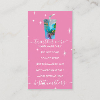 Tumbler-logotyp för marbel struktur rosa visitkort