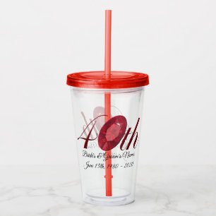 Tumbler - Personlig 40:e Bröllop-årsdagen Take Away Mugg