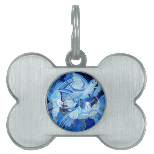 Tumbler Pigeons in Cerulean Blue Namnbricka Husdjur