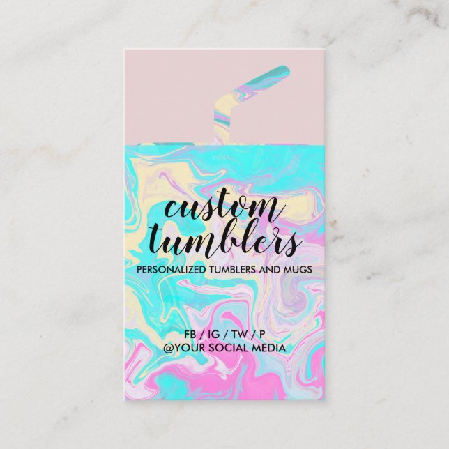 Tumbler resemugg shop elegant marmor visitkort (Framsida)