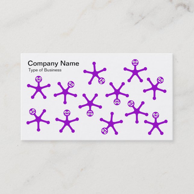 Tumblers - Lila på vit Visitkort (Framsida)