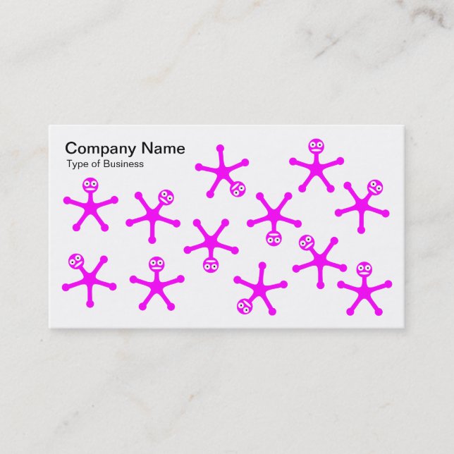 Tumblers - Magenta om vitt Visitkort (Framsida)