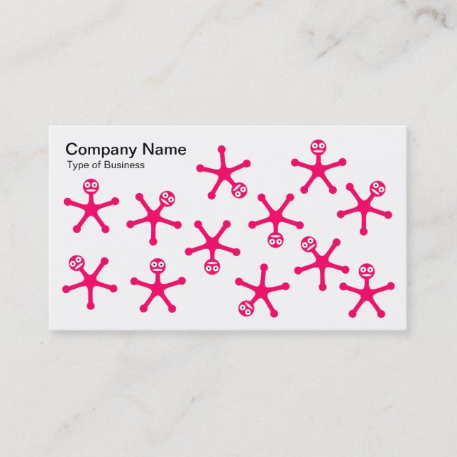 Tumblers - Neon Red on White Visitkort (Framsida)