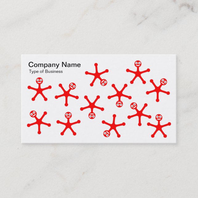 Tumblers - röd på vitt visitkort (Framsida)