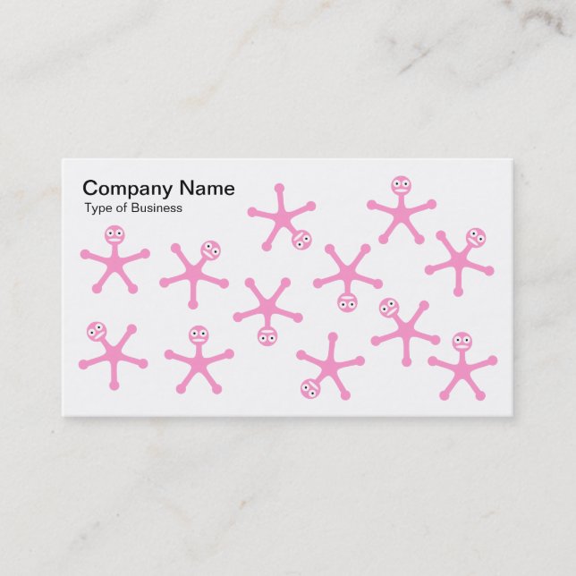 Tumblers - Rosa på vit Visitkort (Framsida)