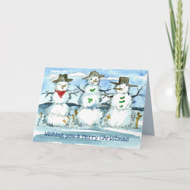 Tumbleweed Snögubbe God jul Kort (Framsida)