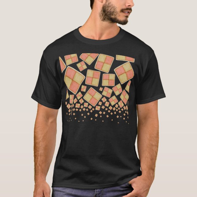 Tumbling Battenbergkakans rosa och gult vektor T Shirt (Framsida)