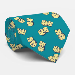 Tumbling Dice Gambling Teal Two-sided Slips