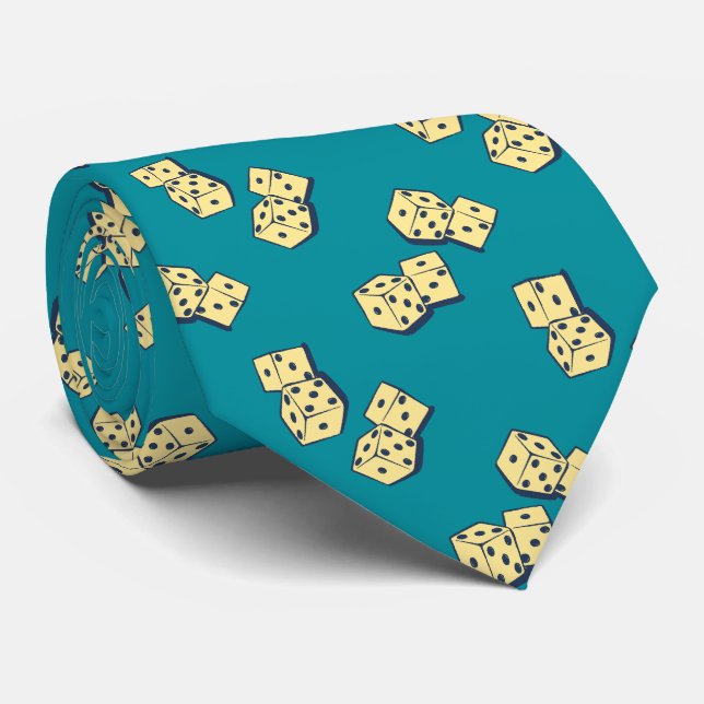 Tumbling Dice Gambling Teal Two-sided Slips (Rullad)
