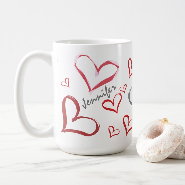 Tumbling Hearts Kaffemugg (Med munk)