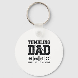 Tumbling Pappa Drive Betala Klappa Upprepa T-Shirt Nyckelring