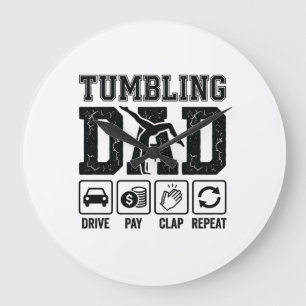 Tumbling Pappa Drive Betala Klappa Upprepa T-Shirt Stor Klocka