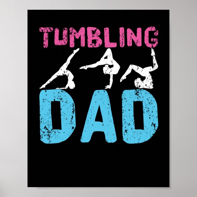 Tumbling Pappa Funny Gymnastics Pappa Gymnast Far Poster (Framsidan)