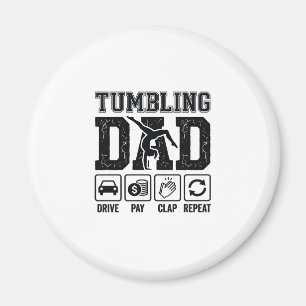 Tumbling Pappa Kör Betala Klappa Upprepa T-Shirt D Magnet