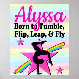 TUMBLING QUEEN GYMNASTICS GIRL POSTER