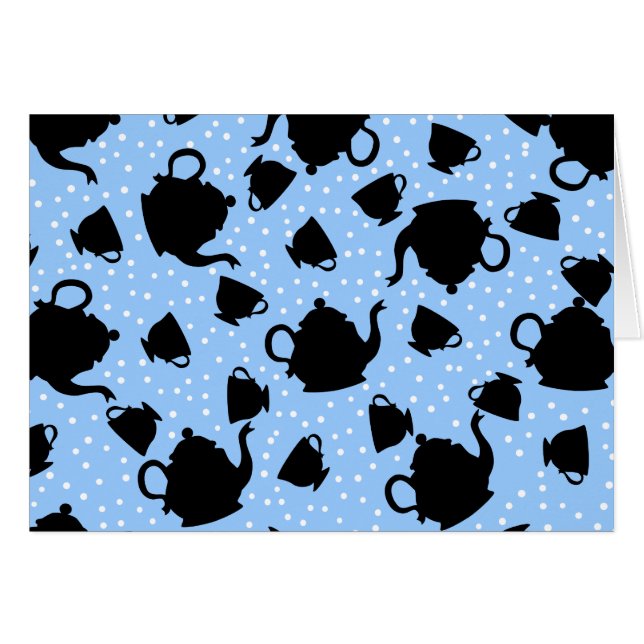 Tumbling Tea Party Hälsningskort (Framsidan Horizontal)