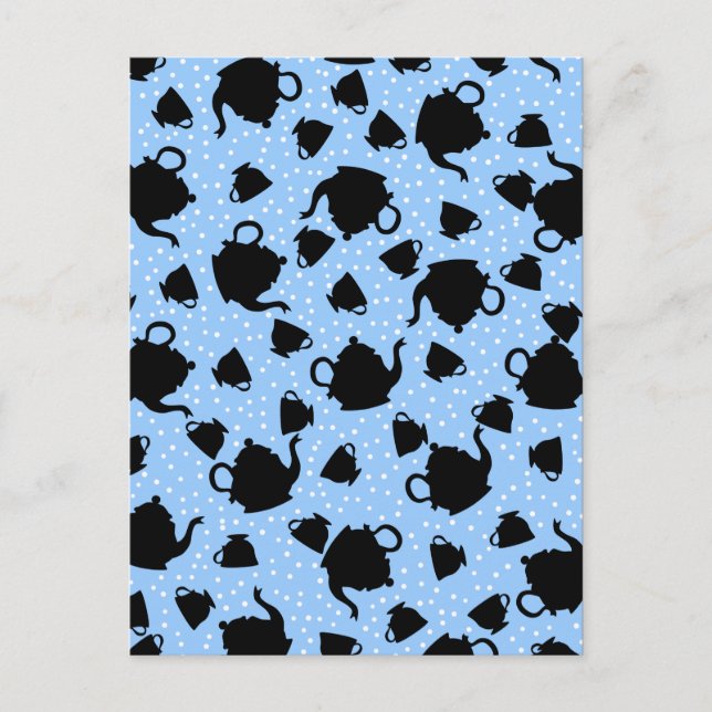 Tumbling Tea Party Inbjudan Vykort (Framsida)