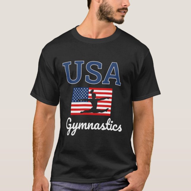 Tumbling Team Gear Gymnast Gymnastics Förenta stat T Shirt (Framsida)