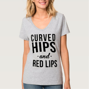 Tumblr T-Shirt Curved Hips och Red Läppar