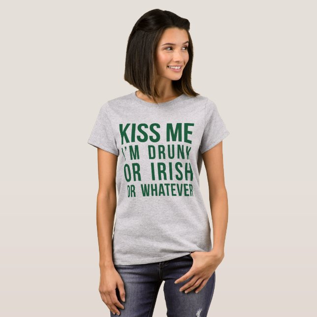 Tumblr T-Shirt Kiss Me, jag är full av iriska (Hel framsida)