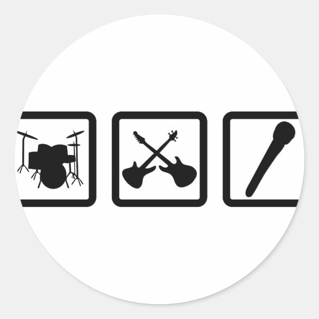 Tumgurumgitarr mikrofon runt klistermärke (Framsida)