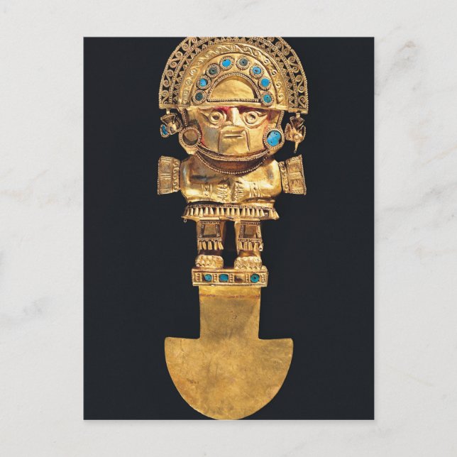 Tumi eller ceremoniell kniv i form av vykort (Framsida)