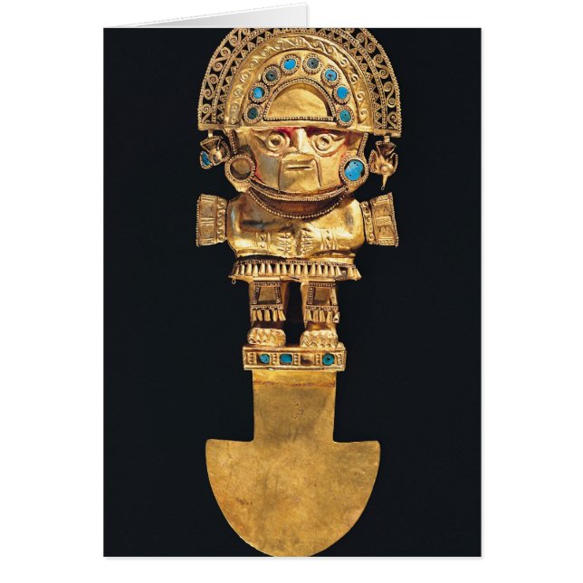 Tumi eller ceremoniell knivar i forma av hälsningskort (Framsidan)