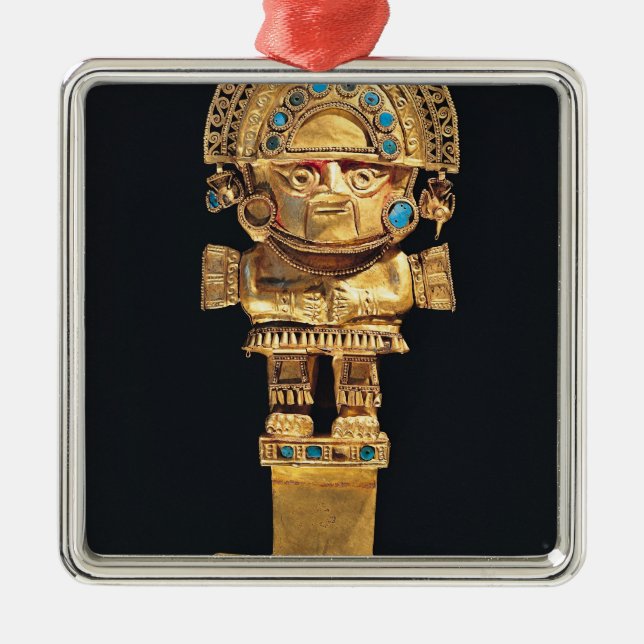 Tumi eller ceremoniell knivar i forma av julgransprydnad metall (Framsidan)