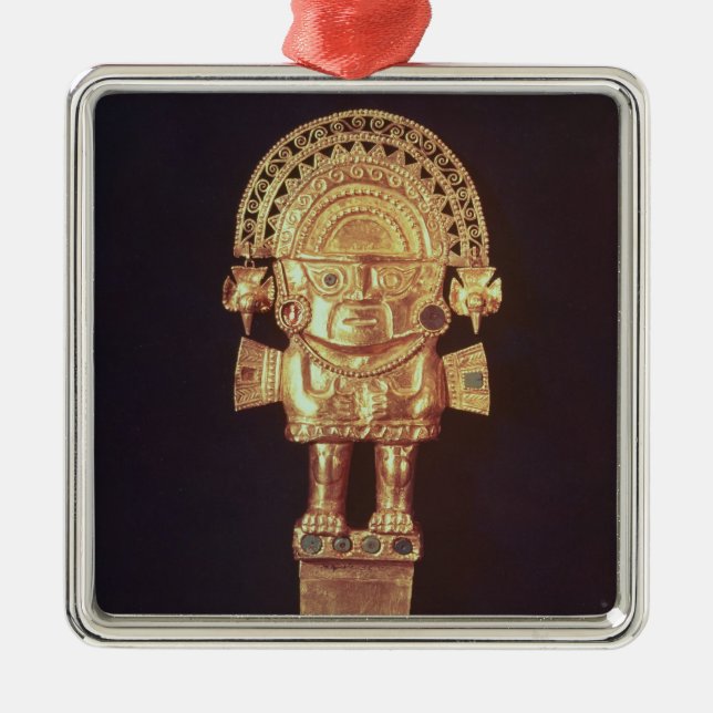 Tumi eller den ceremoniella knivar formar in av julgransprydnad metall (Framsidan)