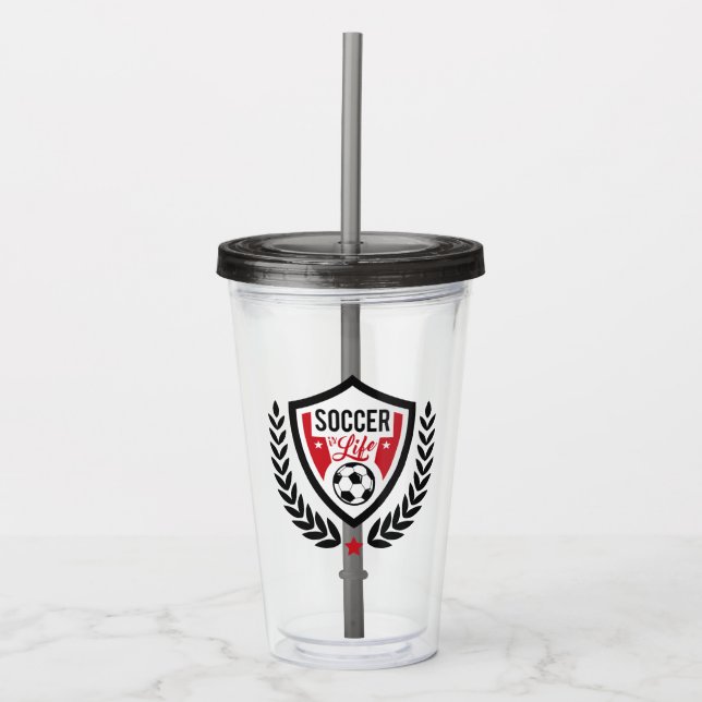 Tumlare för Logotyp av eget namn Fotboll Take Away Mugg (Framsida)