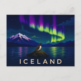 Tumlaren under Aurora | Ikoniska Island Vykort