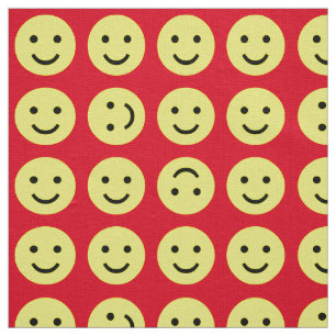 Tumling Smileys - Gult svart och röd Tyg