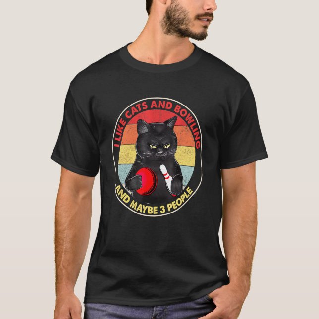 Tumling som katt kanske 3 personer som äter katt t shirt (Framsida)