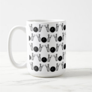 Tumling stift och bollar svart, vit kaffemugg