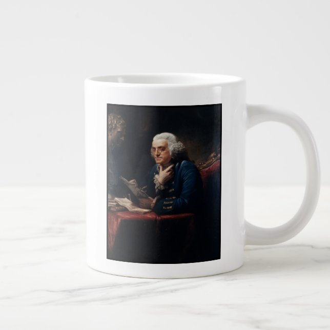 Tumme Porträtt, Benjamin Franklin Grundlagsfader Jumbo Mugg (Höger)