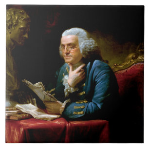 Tumme Porträtt, Benjamin Franklin Grundlagsfader Kakelplatta