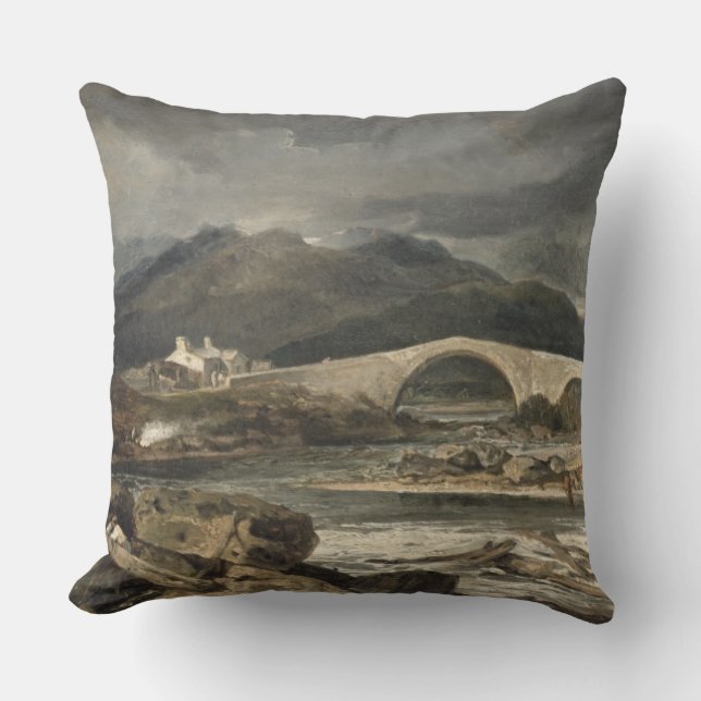 Tummel Bridge, Perthshire, c.1801-03 (olja på pane Kudde (Framsida)