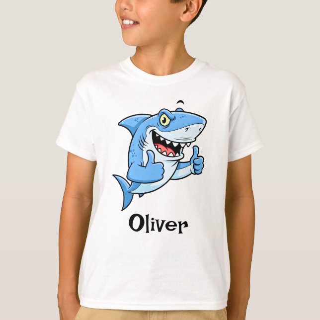 Tummen Upp Haj T Shirt (Framsida)