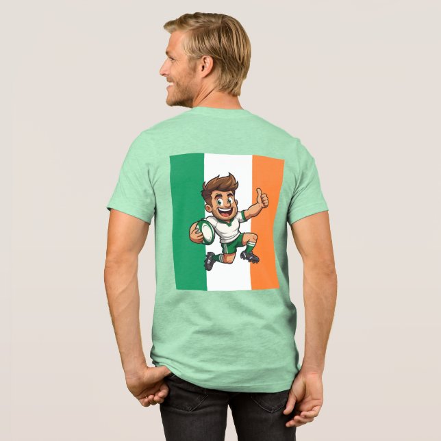 Tummen Upp Seger Irländsk Rugbyanda T Shirt (Baksida full)