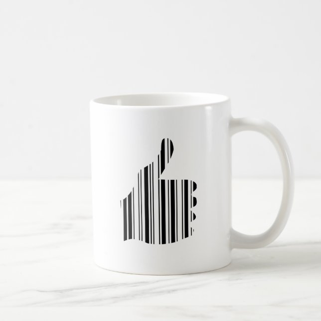 TUMMEN UPP STRECKKOD Tummen Gestmönsterdesign Kaffemugg (Höger)