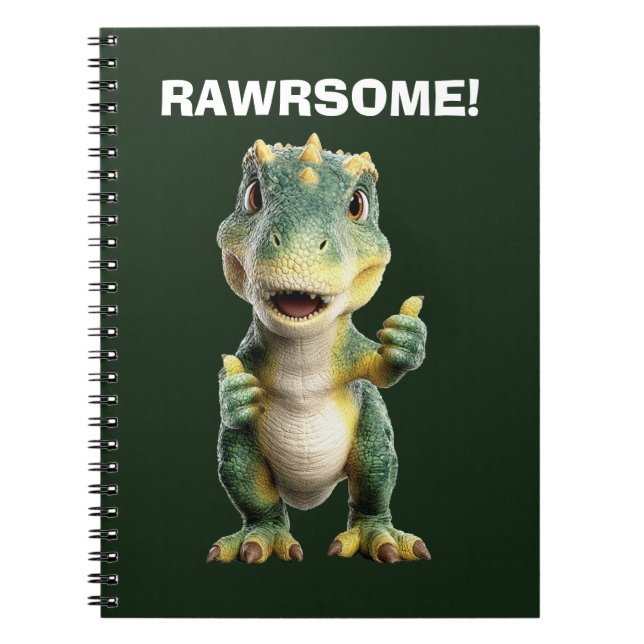 Tummen Upp T Rex Anteckningsbok (Framsidan)