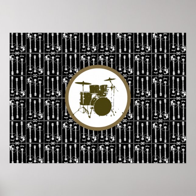 Tummor och gitarrer för väggar poster (Framsidan)