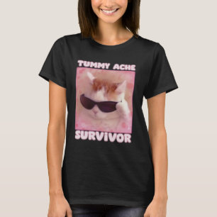 Tummy Ache Survivor Cat Funny T Shirt