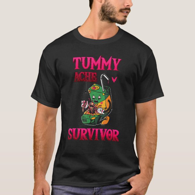 Tummy Ache Survivor magont T Shirt (Framsida)